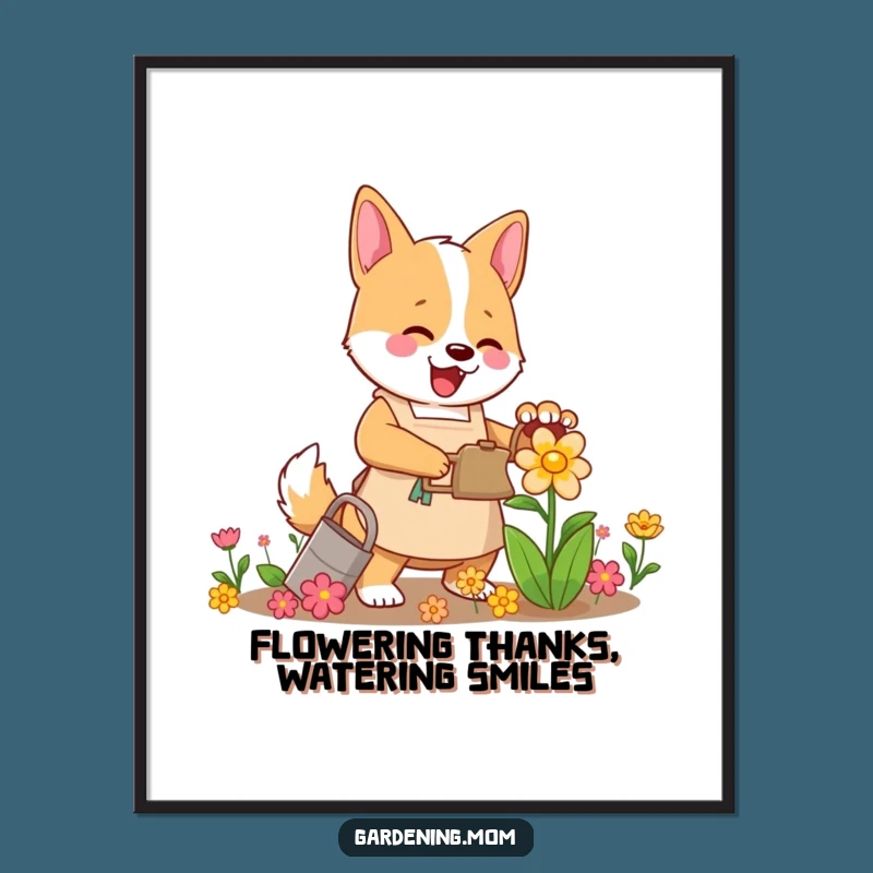 Funny Mama Dog Gardener Wall Art: Free Printable Dog Art, Vibrant Downloadable Decor