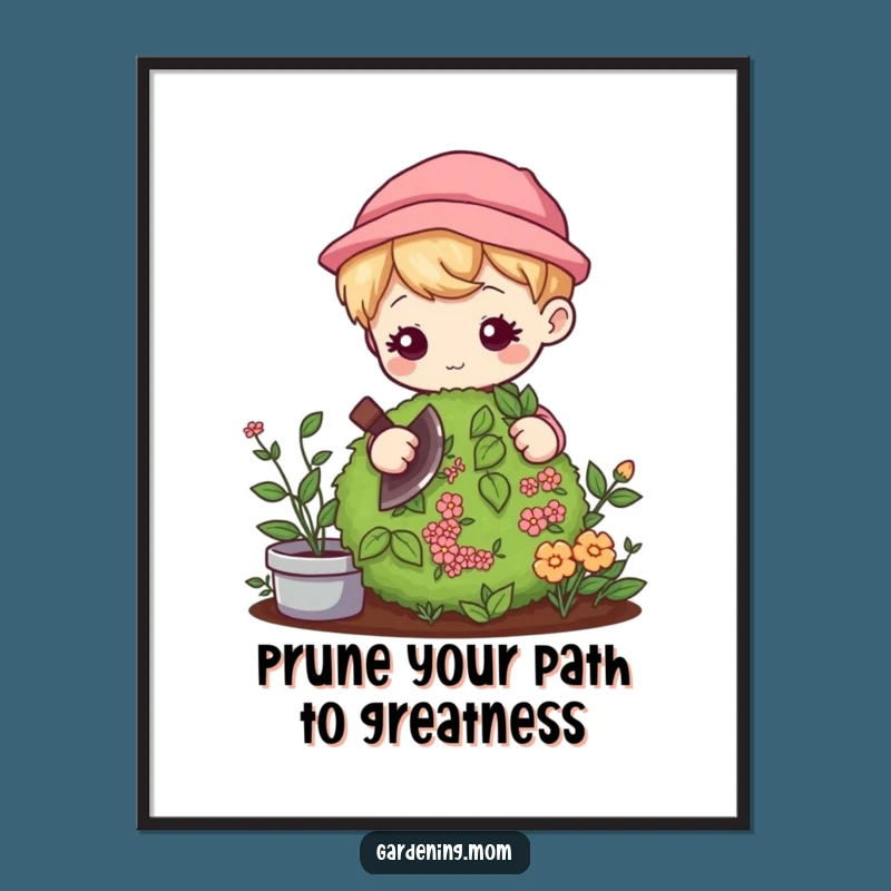 Free Printable Wall Art: Kawaii Gardener - Peaceful & Focused Downloadable Decor!