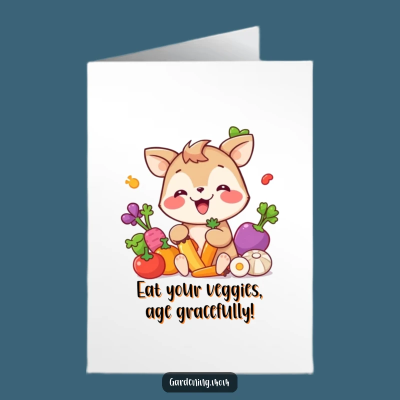 Free Printable Birthday Card: Giggling Gardener Animal - Funny Downloadable Gift for a Fresh Celebration