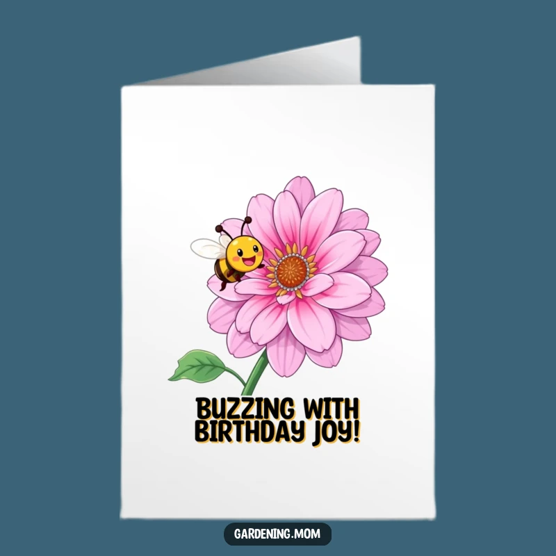Free Printable Birthday Card: Joyful Bee Flower Buzz - Downloadable Gift