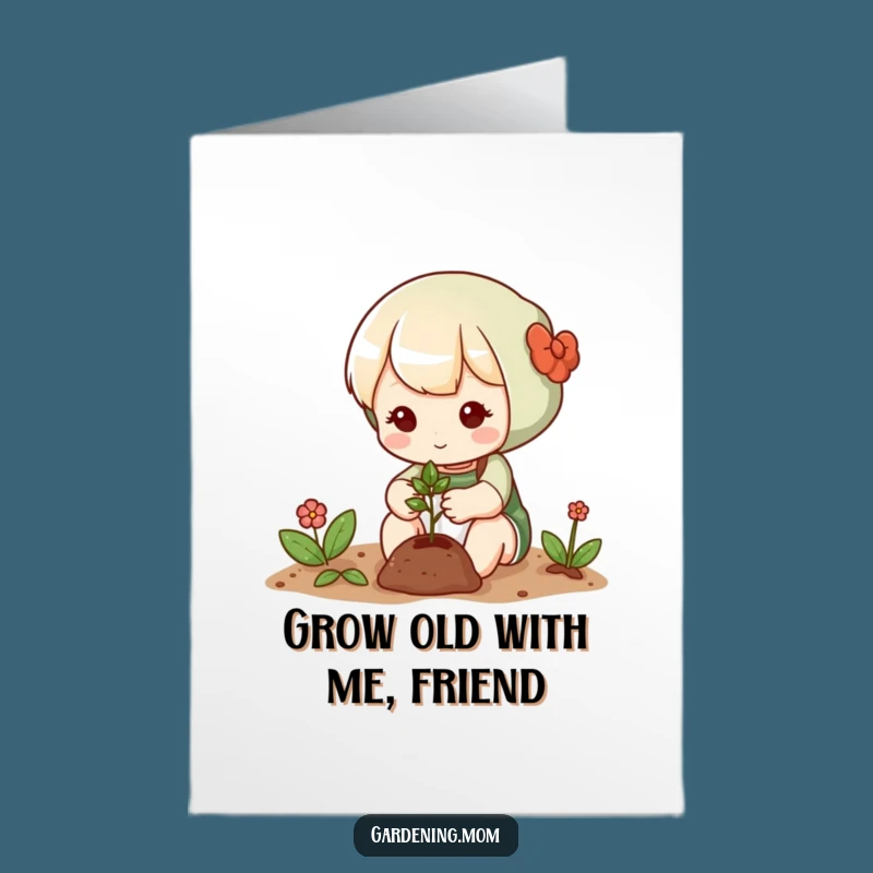 Free Printable Happy Birthday Card: Adorable Gardener Teaches Tiny Seed, Funny DIY Gift