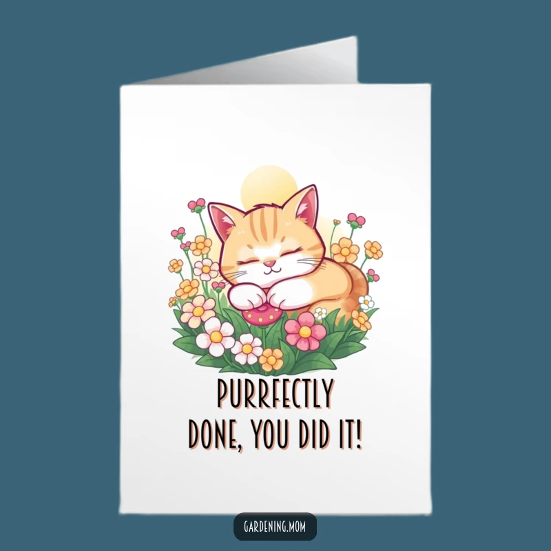 Free Printable Cat Congratulations Card: Sunny Nap Downloadable for Peaceful Success