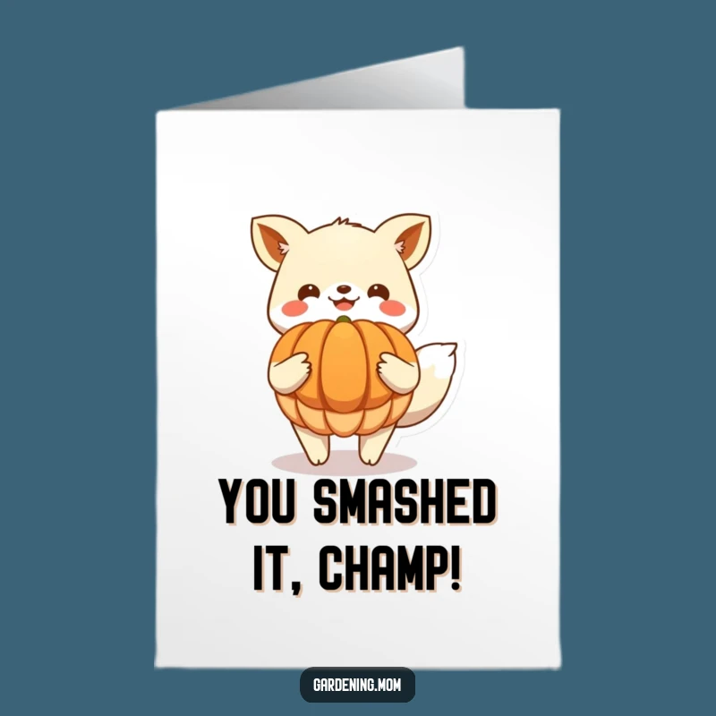 Free Printable Congrats Card: Amusing Harvest Animal Pumpkin - Easy Download