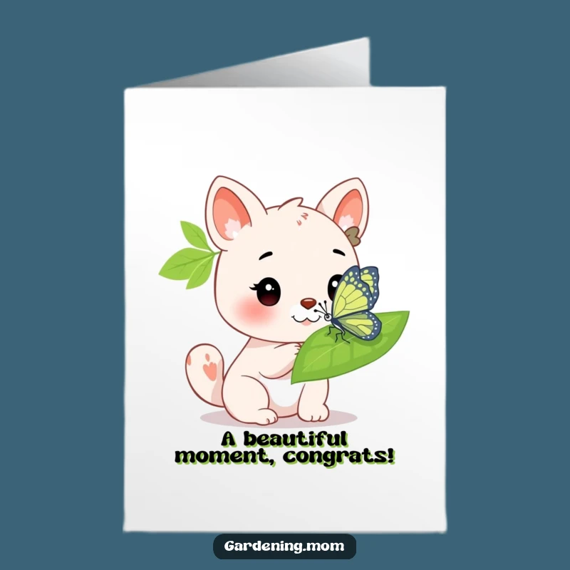 Free Printable Congrats Card: Animal & Butterfly - Whimsical Downloadable Gift for New Beginnings