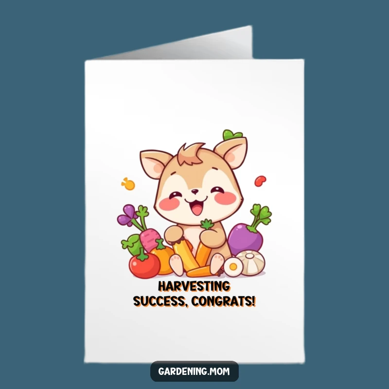 Free Printable Congrats Card: Giggling Gardener Animal - Hilarious Downloadable Gift for a Bountiful Success