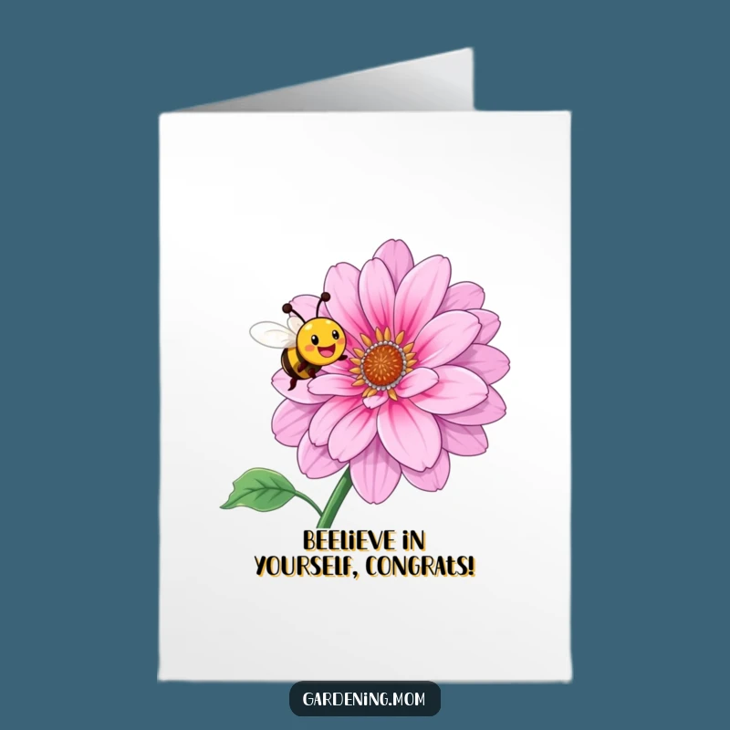 Free Printable Congrats Card: Happy Bee Blooming Celebration - Downloadable