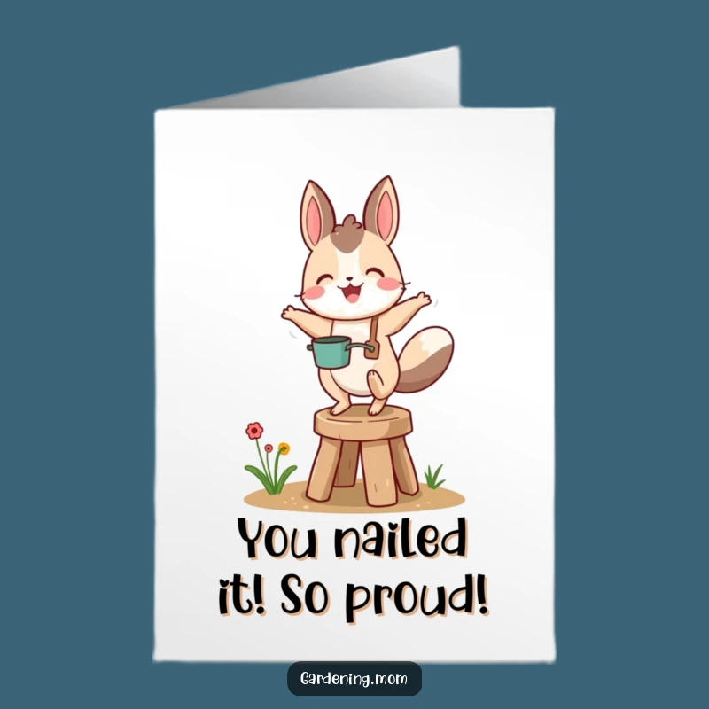Free Printable Congrats Card: Silly Animal Gardener Hopping, Exciting Downloadable Gift