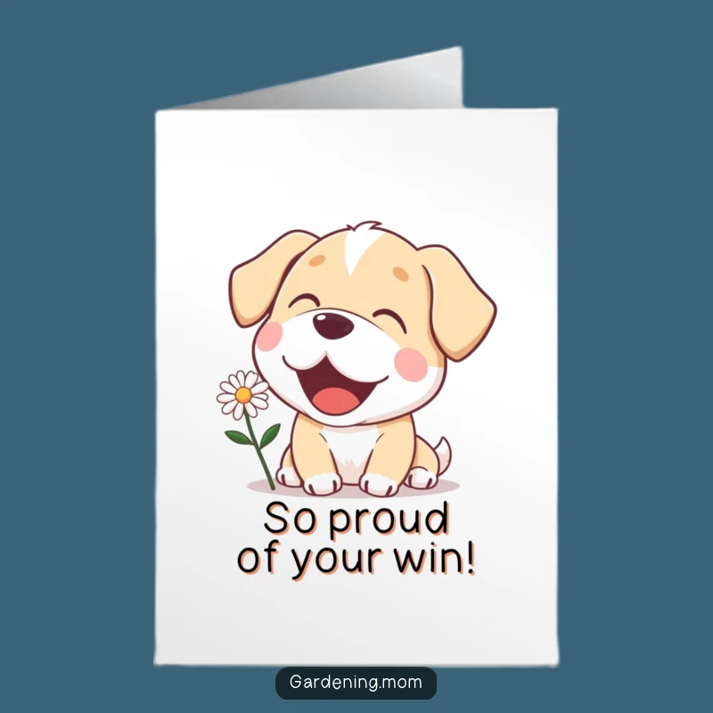 Free Printable Congrats Card: Mama Dog Daisy Bloom, Funny Downloadable Gift for Achievements