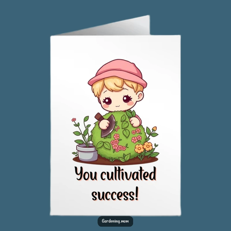 Free Printable Kawaii Gardener Card: Cultivated Congrats - Thoughtful Downloadable Gift!