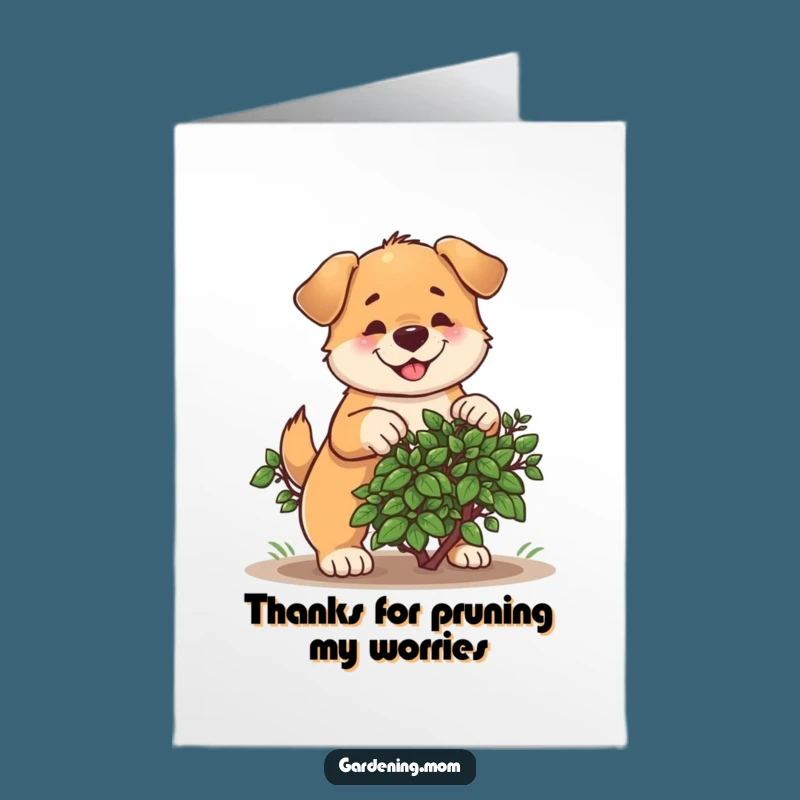 Free Printable Thank You Card: Dog Gardener shows gratitude, a DIY gift