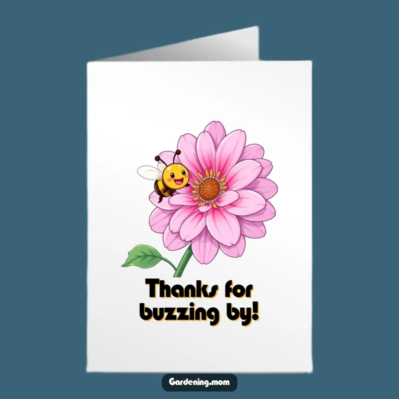 Free Printable Thank You Card: Grateful Bee Flower Thanks - Downloadable