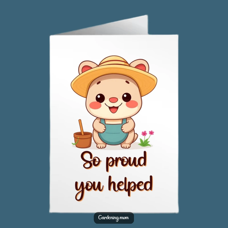Free Printable Thank You Card: Proud Kawaii Gardener Says Thanks, Heartfelt DIY