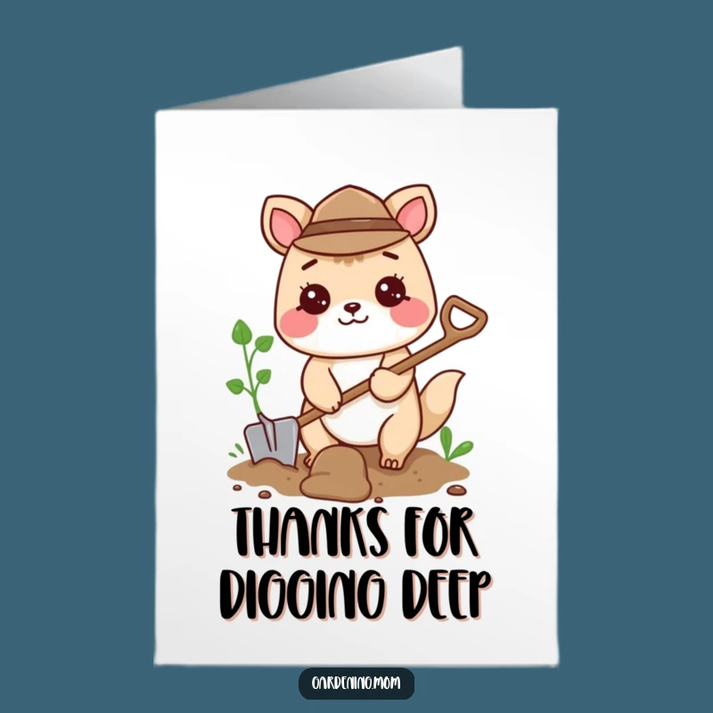 Free Printable Thank You Card: Digging Animal, Heartfelt Downloadable Gift