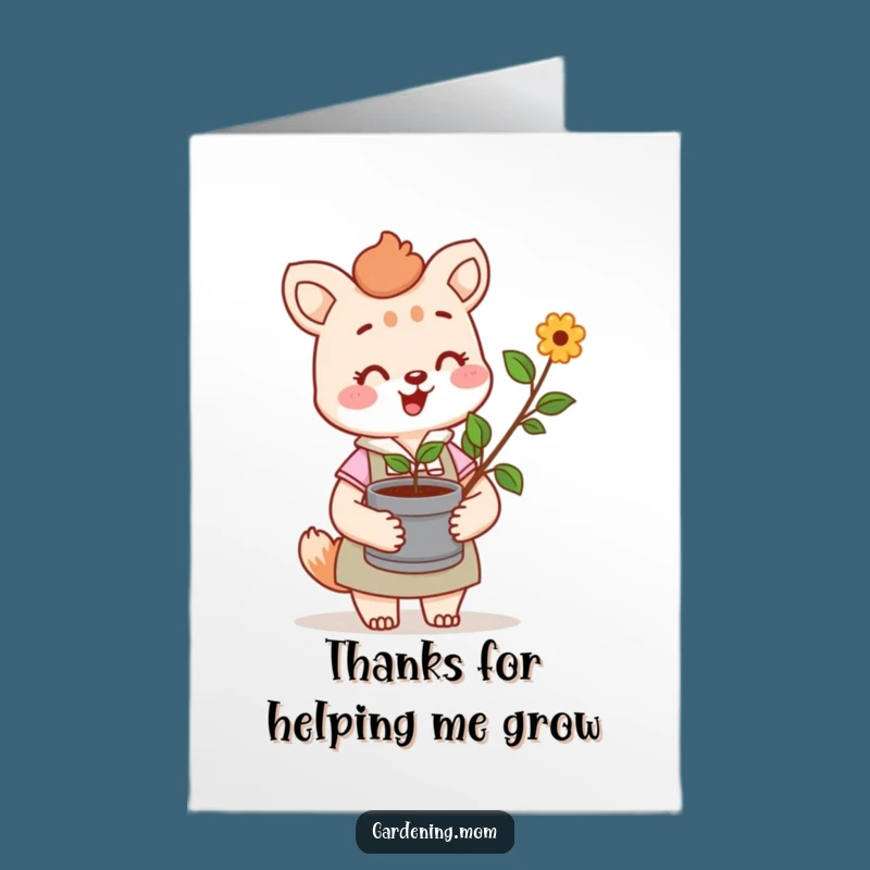 Free Printable Thank You Card: Gardening Mom Sprout Funny Downloadable Gift