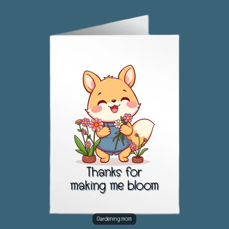 Free Printable Thank You Card: Cute Animal Flowers, Appreciative Downloadable Gift