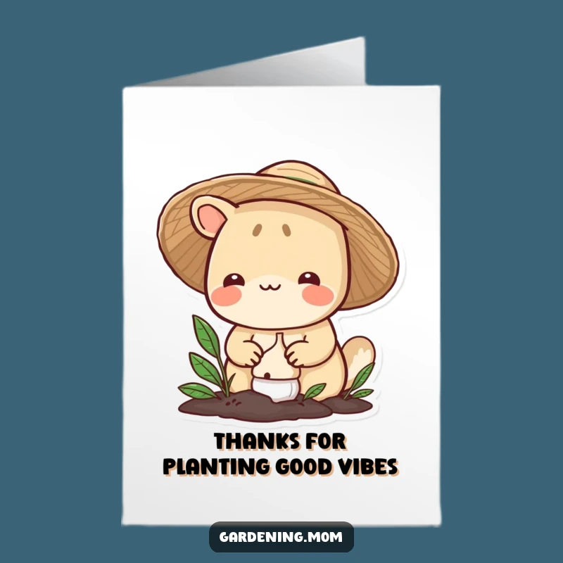 Free Printable Thank You Card: Gardener Animal Planting Bulb - Funny Downloadable Gift