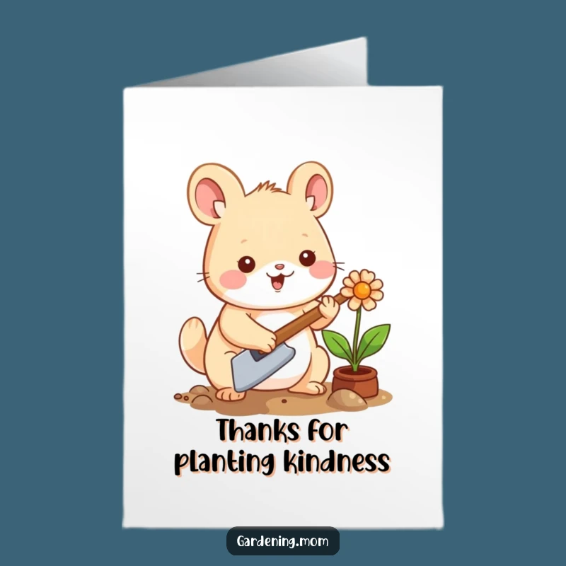 Free Printable Thank You Card: Kawaii Gardener Plants Gratitude, Heartfelt DIY