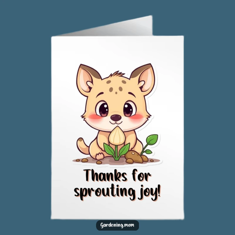 Free Printable Thank You Card: Curious Sprout Seeker Animal, Growing Appreciation Funny Gift