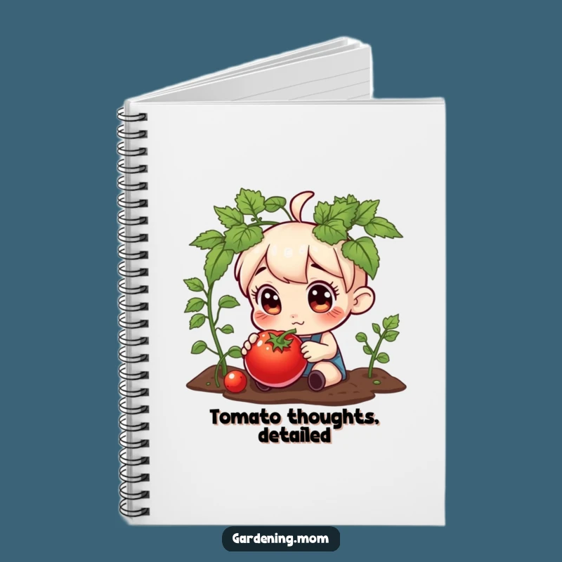 Funny Gardening Character Tomato Notebook - Curious Eyes Journal