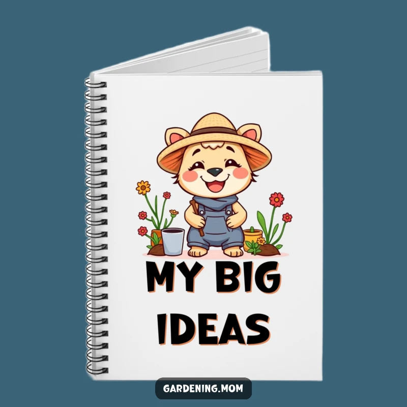 Funny Gardening Mom Animal Notebook Straw Hat Smile - Jot Down Happy Thoughts!