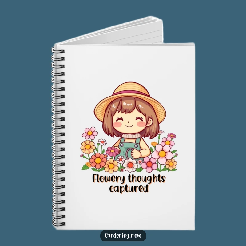 Funny Smiling Gardener Notebook - Straw Hat Flower Journal