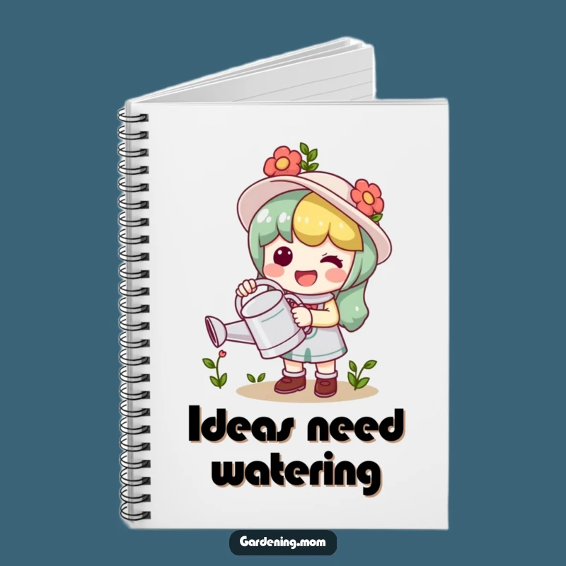 Funny Kawaii Gardener Notebook: Watering Can Character Journal Gift