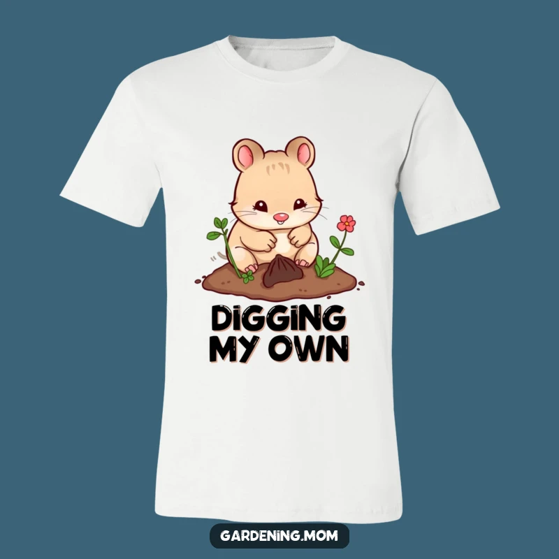 Funny Kawaii Digging T-Shirt: Cute Gardening Vibes for a Hilarious Everyday Look