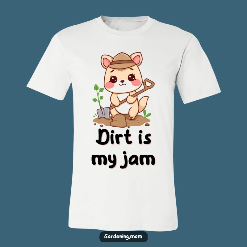 Funny Digging Animal T-Shirt: Happy Gardener Shovel Tee, Cool Gift