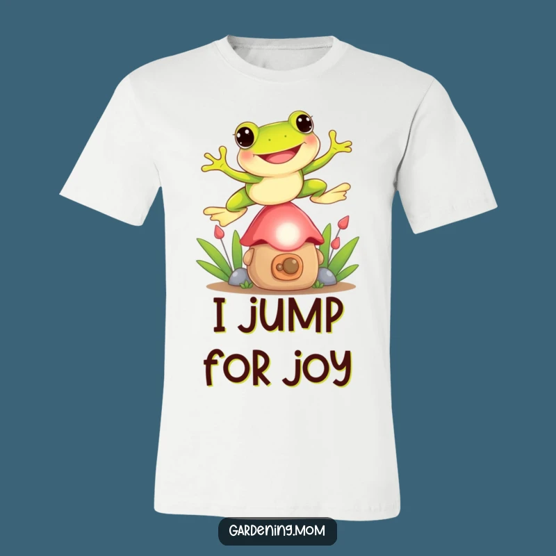 Funny Frog T-Shirt: Gnome Jumping Design, Playful Garden Creature, Great Funny Gift