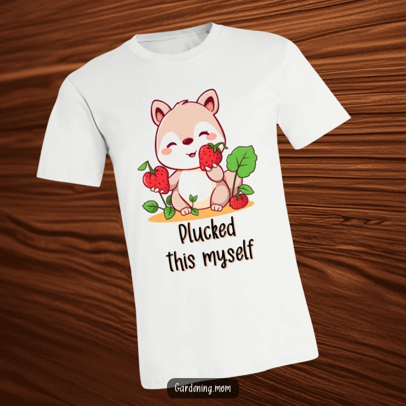 Funny Kawaii Gardening Animal T-Shirt Offering a Berry, Cute and Cheerful, Perfect for Nature Lovers.