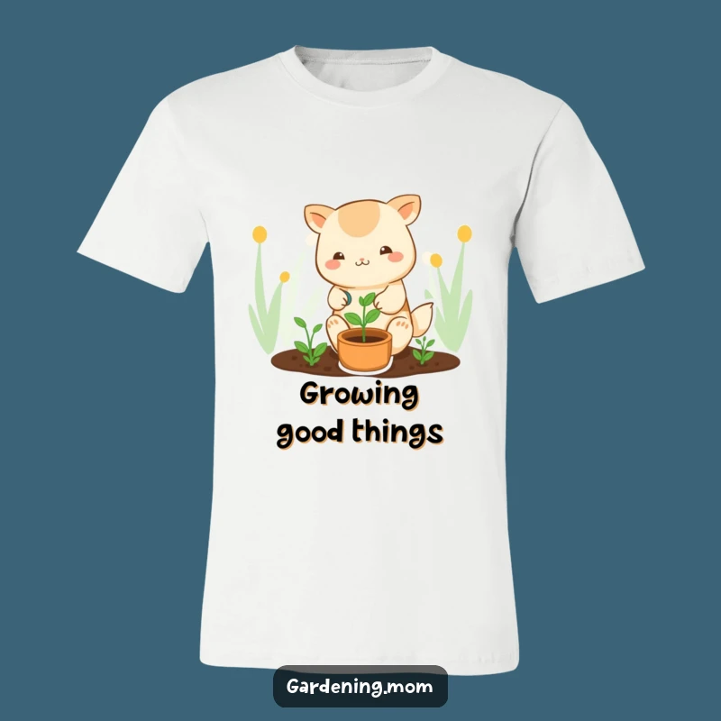 Funny Kawaii Gardener T-Shirt: Cute Animal & Sprout for Plant Lover Gift