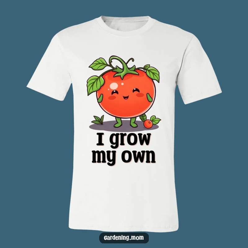 Funny Tomato T-Shirt: Happy Gardener Offering Fruit, Cool Gift