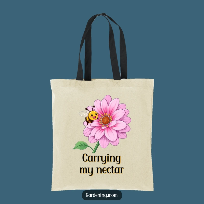 Funny Bee Flower Joy Tote Bag: Carry the Buzz of Happiness Everywhere