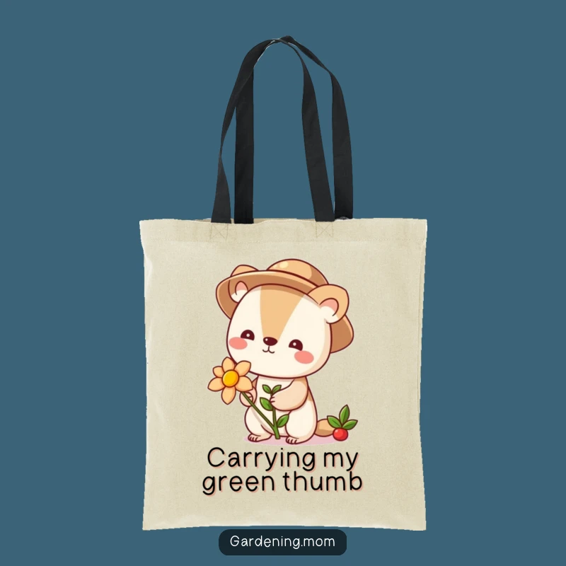 Funny Blooming Flower Gardener Animal Tote Bag: Stylish Eco-Friendly Carryall