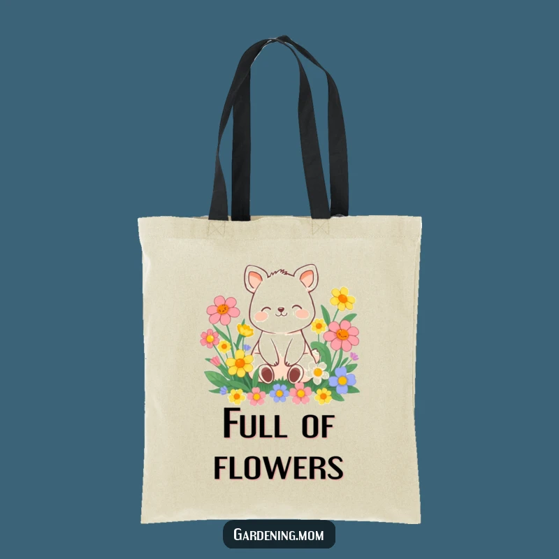 Funny Contented Animal Flower Tote Bag: Carry Peace and Style Everywhere
