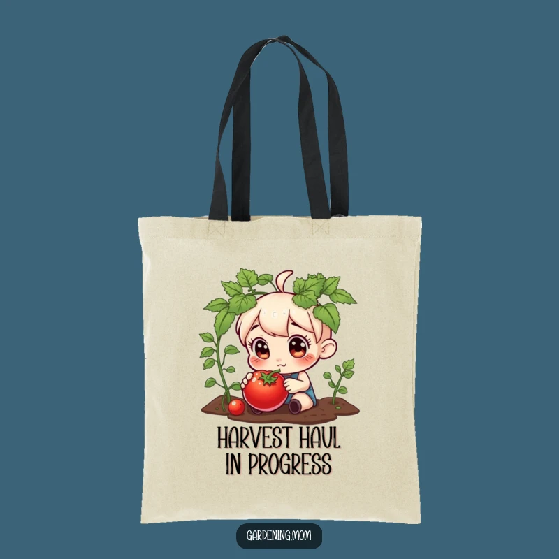Funny Gardening Character Tomato Tote Bag - Curious Eyes Market Bag