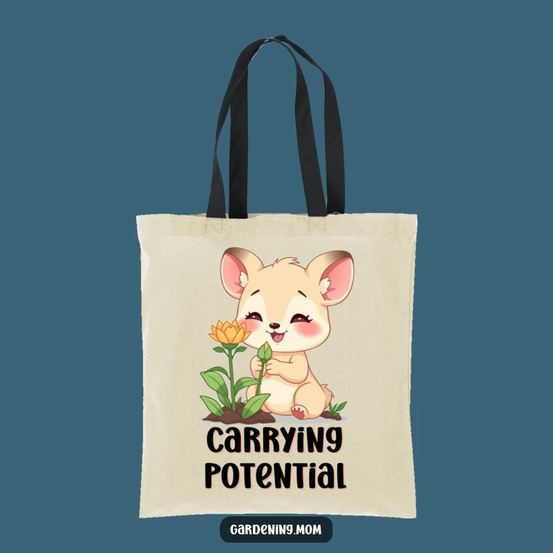 Funny Gardening Mom Animal Tote Bag New Bud Excitement - Carry Your Garden's Future!