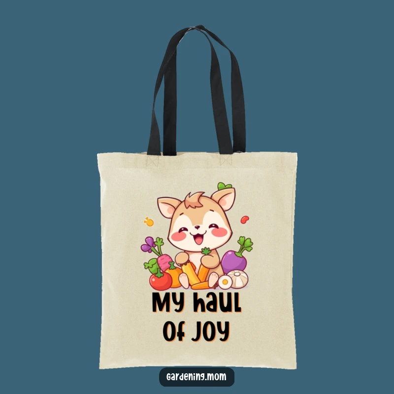 Funny Giggling Gardener Tote Bag: Veggie Picking Fun Gift