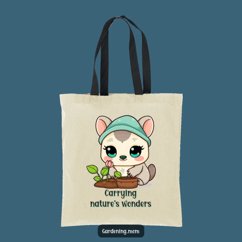 Funny Kawaii Gardening Animal Tote: Adorable Sprout Watcher, Practical Gift