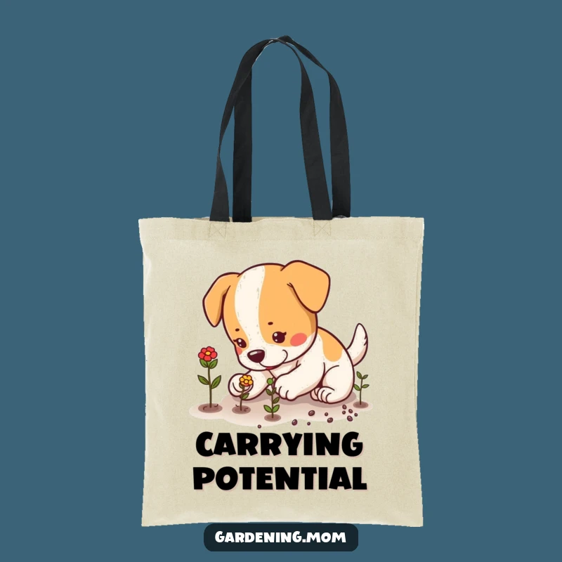 Funny Planting Dog Tote Bag: Carry Your Garden Dreams, The Ultimate Funny Gift