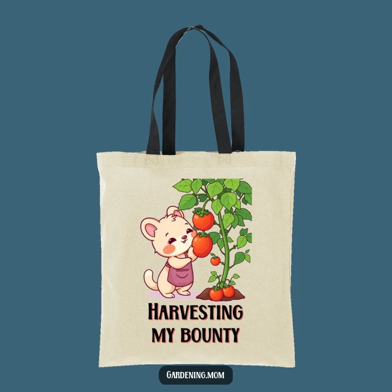Funny Gardening Mom Animal Tote Bag: Tomato Harvest, Great Funny Gift for Gardeners