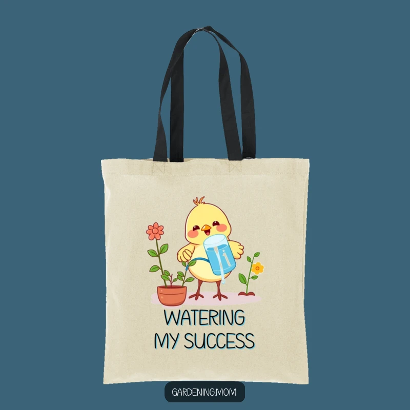 Funny Bird Watering Plants Tote Bag: Carry Your Greenery with Pride